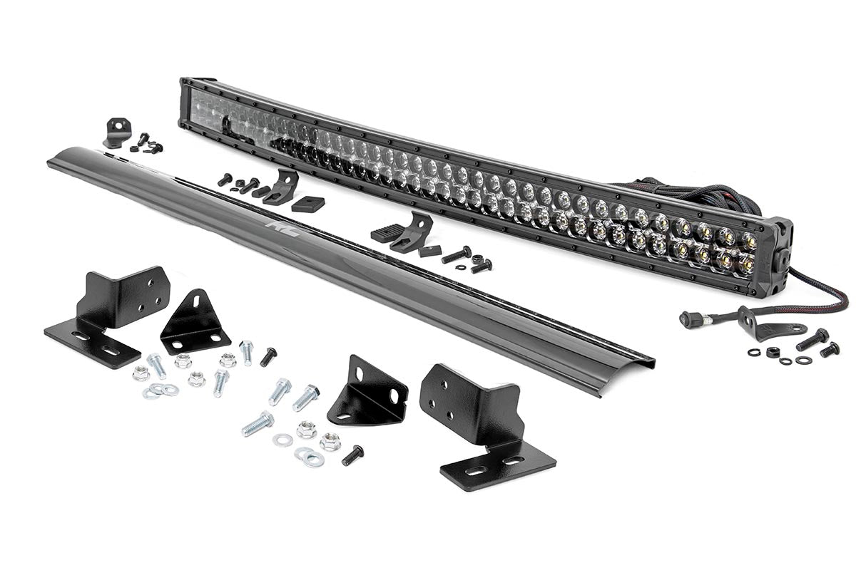 Rough Country 70682DRL LED Light  | Bumper Mount | 40" Black Dual Row | White DRL | Ford F-250 Super Duty (11-16)