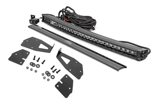 Rough Country 70701BLDRL LED Light Kit | Grille Mount | 30" Black Single Row | White DRL | Ford Raptor (17-20)