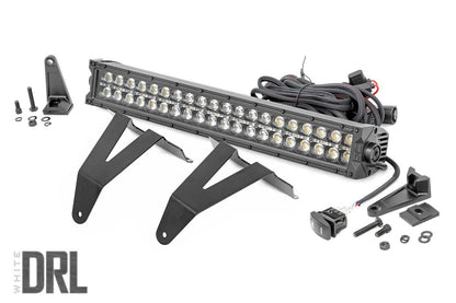 Rough Country 70779DRL LED Light Kit | Bumper Mount | 20" Black Dual Row | White DRL | Ram 1500 (19-24)