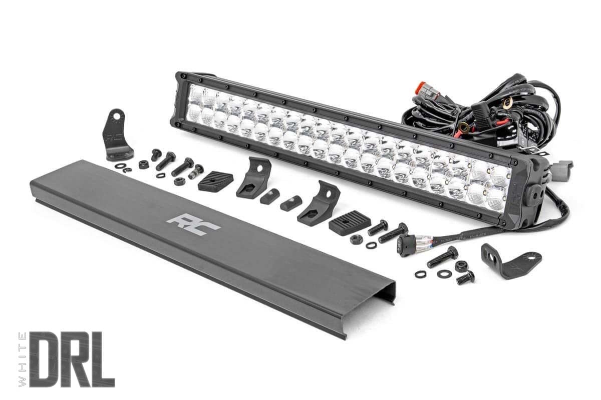 Rough Country 70920D 20 Inch Chrome Series LED Light Bar | Dual Row | Cool White DRL
