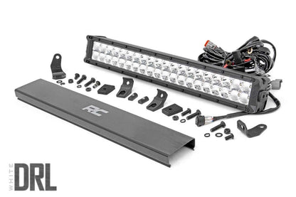 Rough Country 70920D 20 Inch Chrome Series LED Light Bar | Dual Row | Cool White DRL