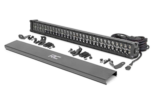 Rough Country 70930BD 30 Inch Black Series LED Light Bar | Dual Row | Cool White DRL