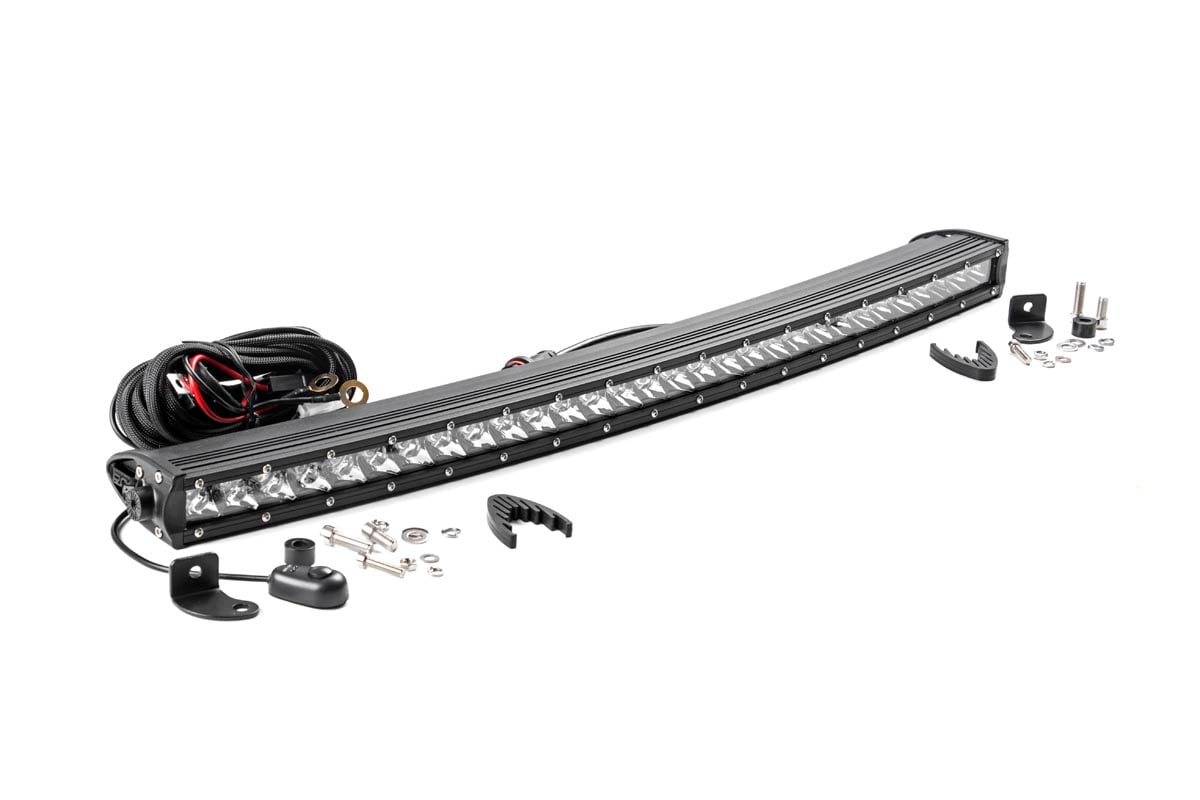Rough Country 72730 30 Inch Chrome Series LED Light Bar | Curved | Single Row
