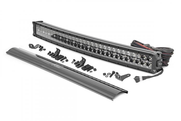 Rough Country 70787 LED Light Kit | Bumper Mount | 30" Black Dual Row | White DRL | Toyota 4Runner (14-20)