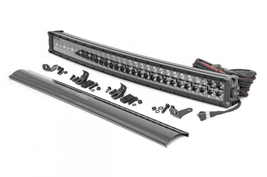 Rough Country 70787 LED Light Kit | Bumper Mount | 30" Black Dual Row | White DRL | Toyota 4Runner (14-20)