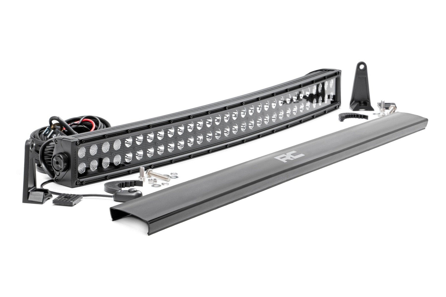 Rough Country 72930BL 30 Inch Black Series LED Light Bar | Curved | Dual Row