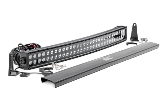 Rough Country 72930BL 30 Inch Black Series LED Light Bar | Curved | Dual Row