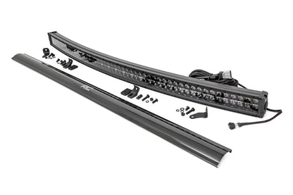 Rough Country 72954BD 54 Inch Black Series LED Light Bar | Curved | Dual Row | Cool White DRL