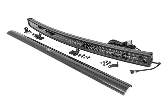 Rough Country 72954BD 54 Inch Black Series LED Light Bar | Curved | Dual Row | Cool White DRL