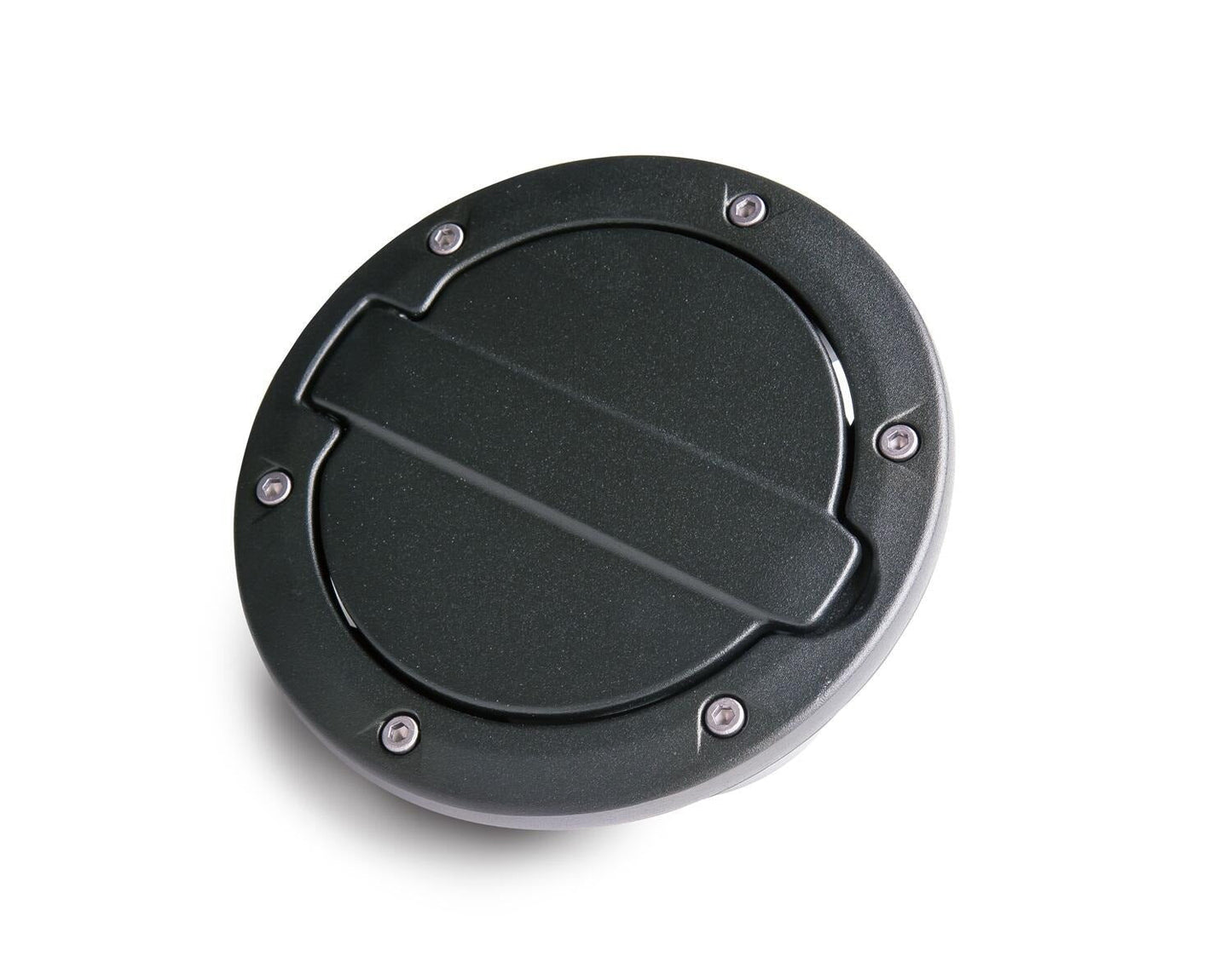 AMP Research 73000-01A Alloy Fuel Door, Black Aluminum - 07-18 Jeep Wrangler JK, 2 dr/4 dr
