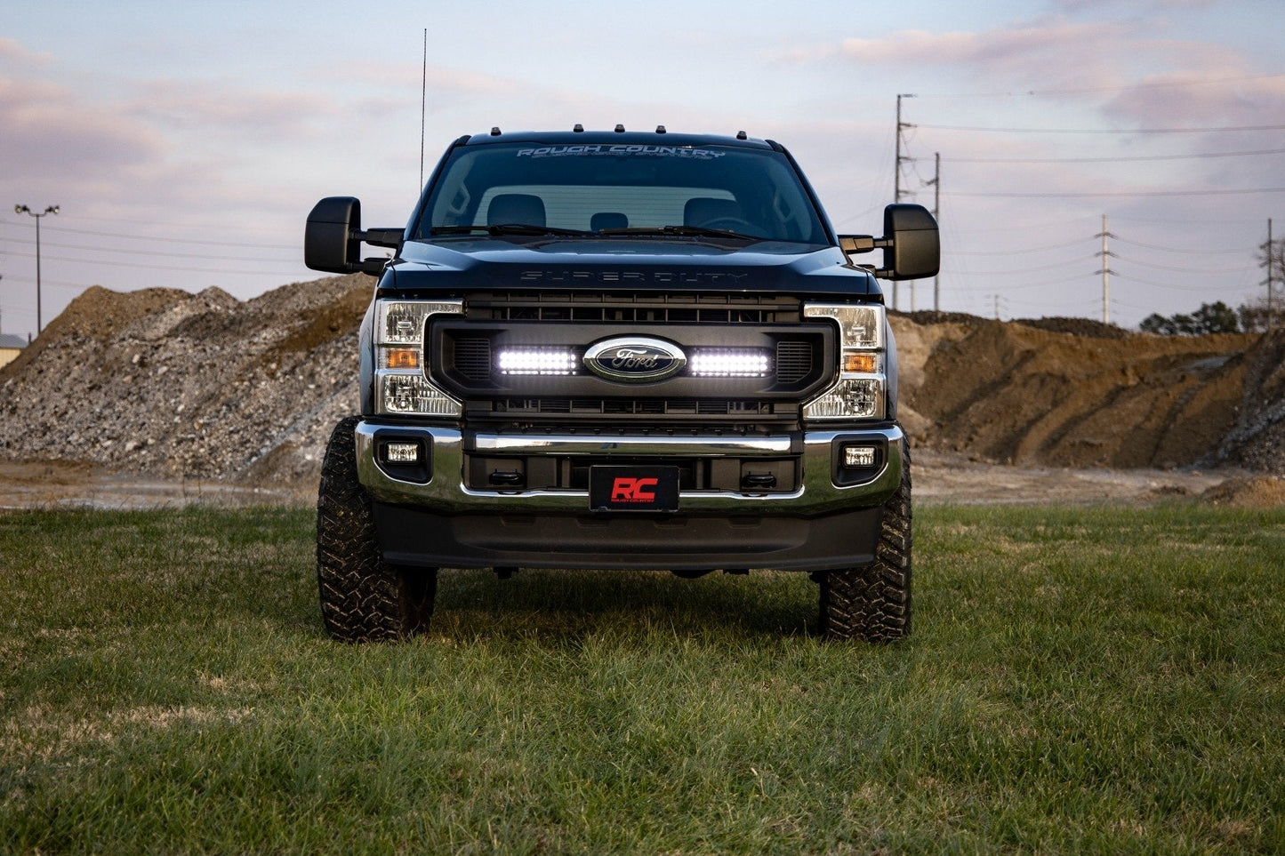 Rough Country 70898 LED Light Kit | Grille Mount | 10 Inch Black | Slimline | Ford F-250 Super Duty (20-22)