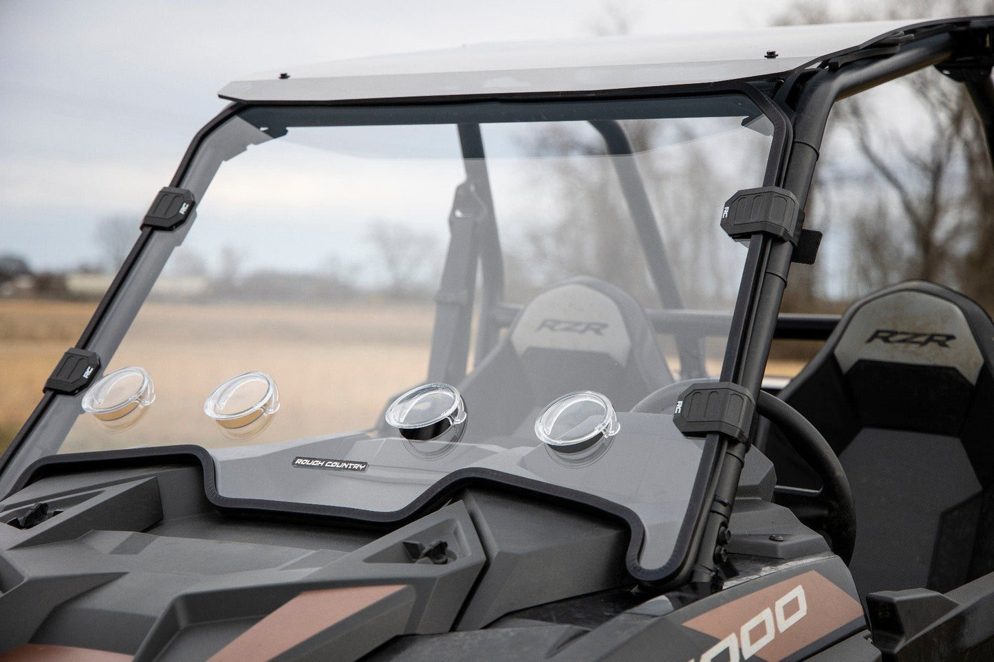 Rough Country 98292010 Vented Full Windshield | Scratch Resistant | Polaris RZR XP 1000