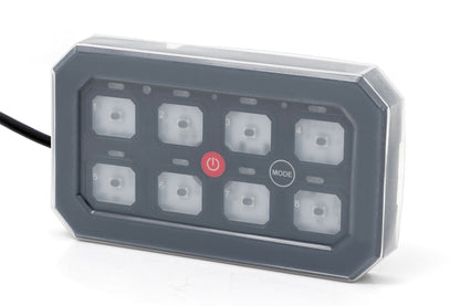 Rough Country 70975 8 Gang Switch Panel | Bluetooth | RGB Backlit Buttons | Multifunction Modes