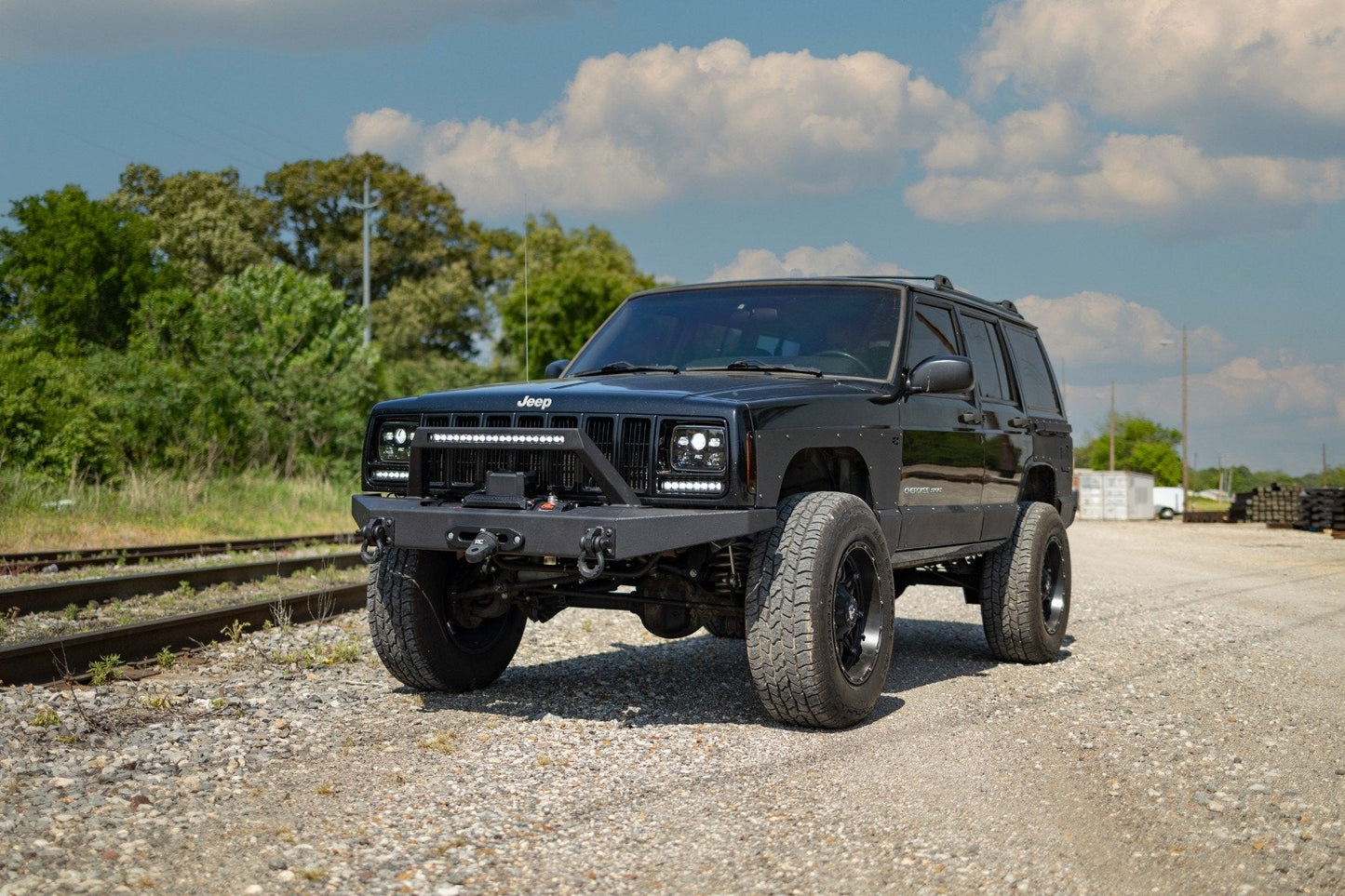 Rough Country 70728BL 8 Inch Black Series LED Light Bar | Single Row | Pair