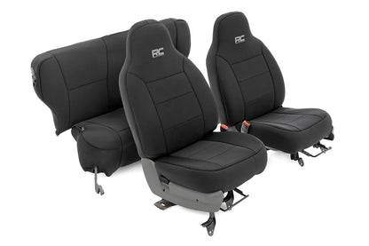 Rough Country 91021A Seat Covers | Non Detach Headrest FR and Rear | Jeep Cherokee XJ (84-96)
