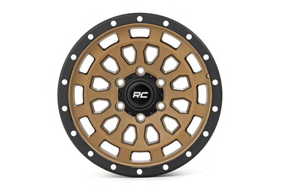 Rough Country 87170918 Rough Country 87 Series Wheel | Simulated Beadlock | Bronze/Black | 17x8.5 | 5x5 | +0mm