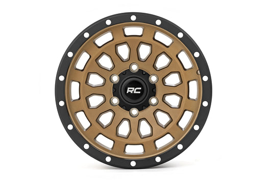 Rough Country 87170912 Rough Country 87 Series Wheel | Simulated Beadlock | Bronze/Black | 17x8.5 | 6x5.5 | +0mm