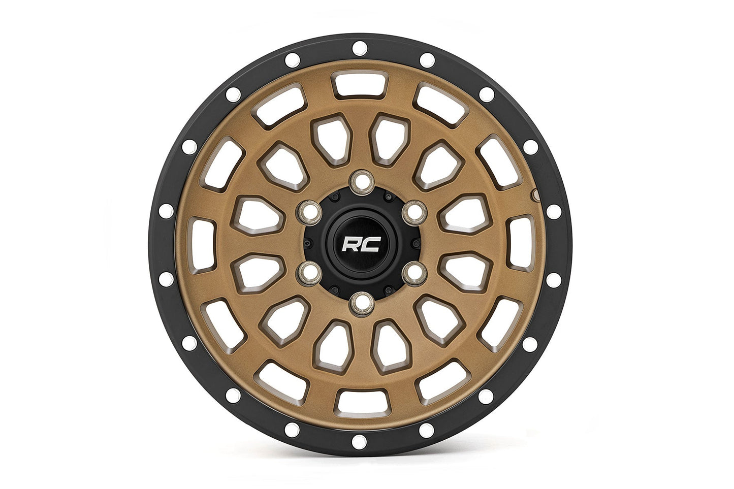 Rough Country 87172512 Rough Country 87 Series Wheel | Simulated Beadlock | Bronze/Black | 17x8.5 | 6x5.5 |+25mm