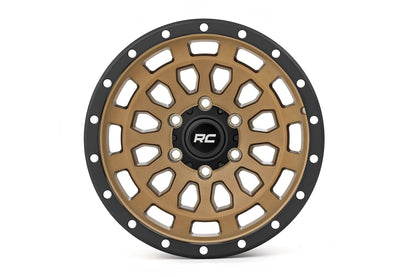 Rough Country 87172512 Rough Country 87 Series Wheel | Simulated Beadlock | Bronze/Black | 17x8.5 | 6x5.5 |+25mm
