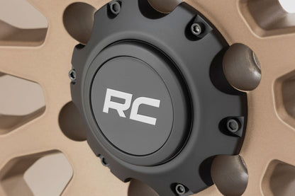 Rough Country 87170913 Rough Country 87 Series Wheel | Simulated Beadlock | Bronze/Black | 17x8.5 | 5x4.5 | +0mm