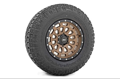 Rough Country 87170918 Rough Country 87 Series Wheel | Simulated Beadlock | Bronze/Black | 17x8.5 | 5x5 | +0mm