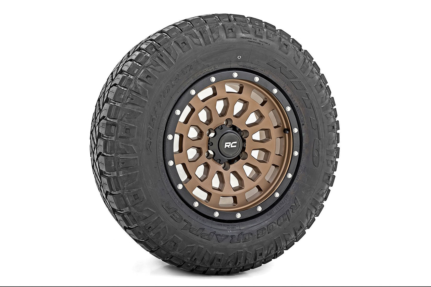 Rough Country 87170913 Rough Country 87 Series Wheel | Simulated Beadlock | Bronze/Black | 17x8.5 | 5x4.5 | +0mm