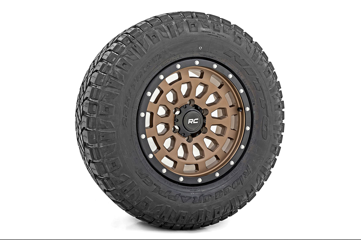 Rough Country 87170912 Rough Country 87 Series Wheel | Simulated Beadlock | Bronze/Black | 17x8.5 | 6x5.5 | +0mm