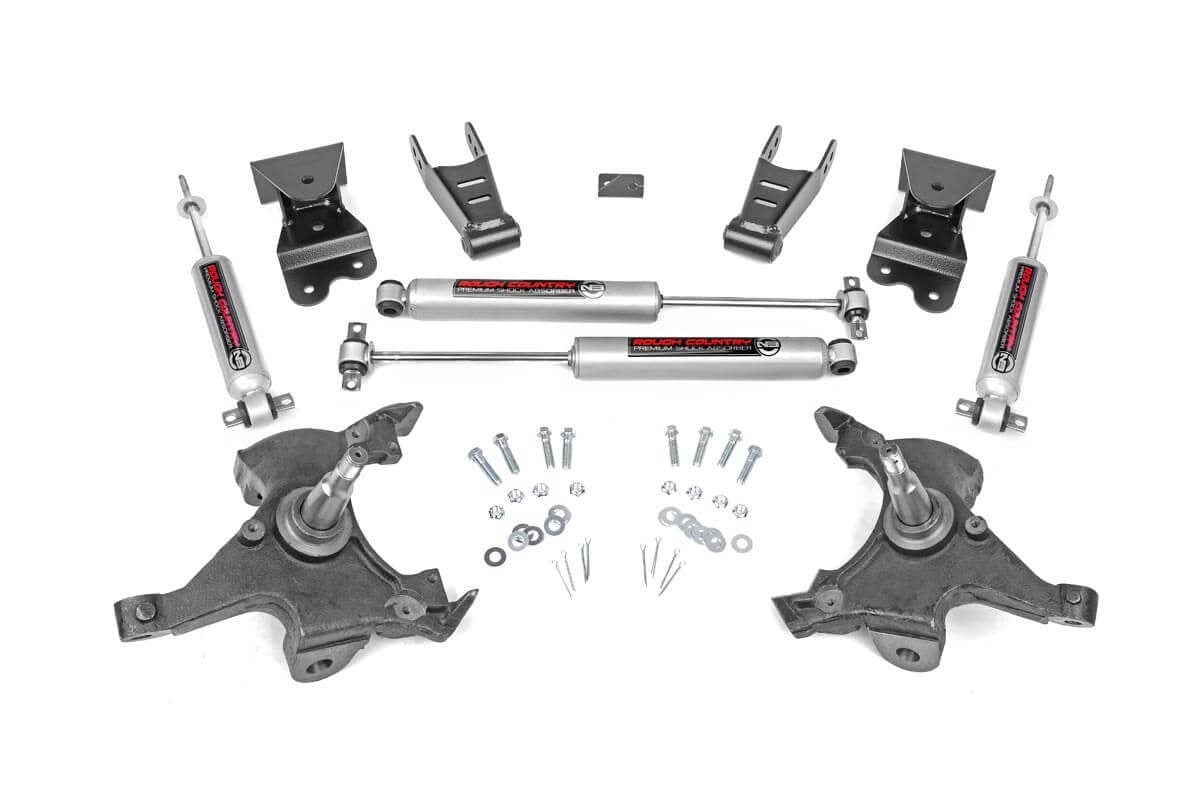 Rough Country 725.20 Lowering Kit | 2 Inch FR | 4 Inch RR | Chevy C1500/K1500 Truck 2WD (88-99)
