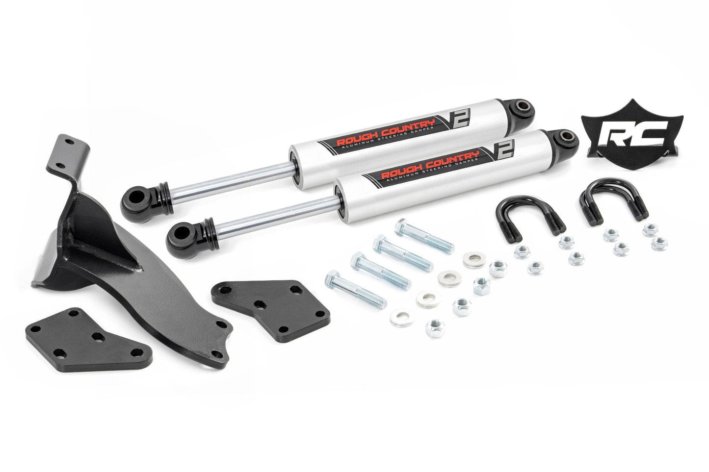 Rough Country 8749470 V2 Steering Stabilizer | Dual | 2.5-8 Inch Lift | Ram 2500 (14-26)/3500 (13-25)