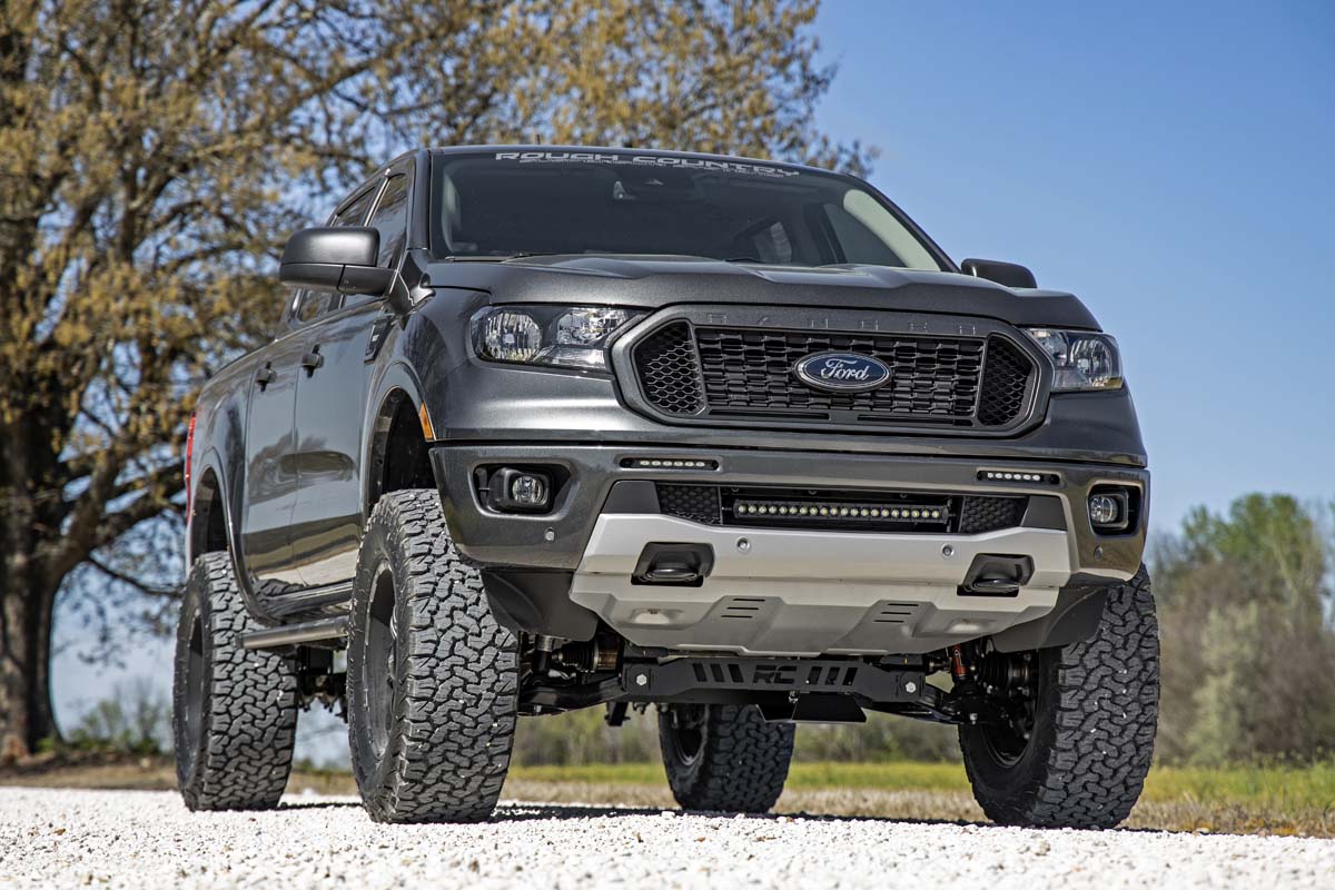 Rough Country 70829 LED Light Kit | Bumper Mount | 6" Black Slimline Pair | Ford Ranger (19-23)