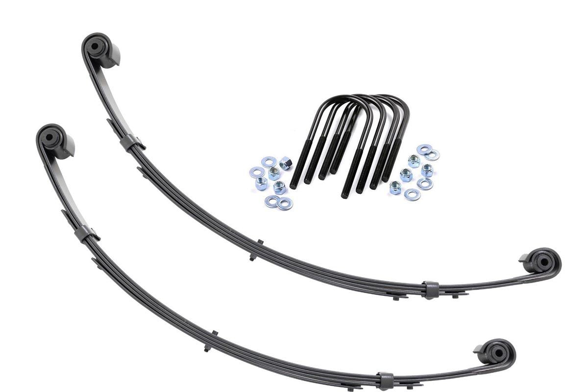 Rough Country 8063Kit Front Leaf Springs | Military Wrap | 4" Lift| Pair | Jeep Wrangler YJ (87-95)
