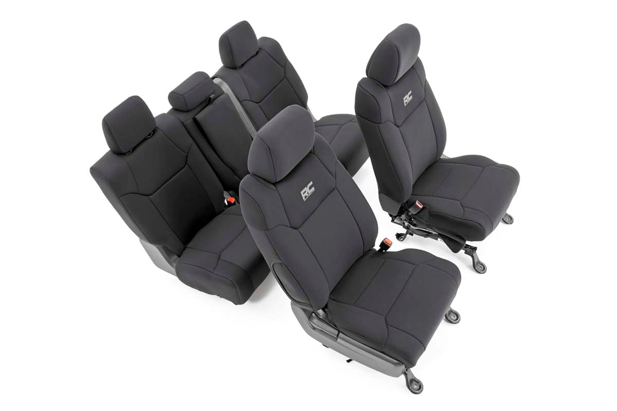 Rough Country 91027A Seat Covers | FR w/ Console Cover and Rear | Toyota Tundra 2WD/4WD (14-21)