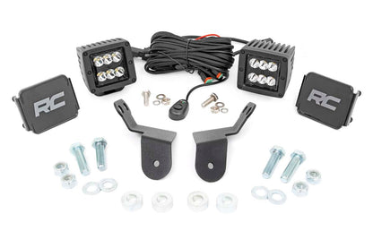 Rough Country 92009 LED Light Kit | Cage Mount | 2" Black Pair | Honda Pioneer 1000