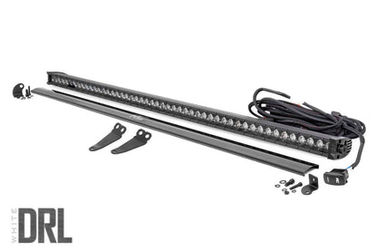 Rough Country 93035 LED Light Kit | Lower Windshield | 50" Black Single Row | White DRL | Polaris General XP 4 1000