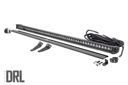 Rough Country 93035 LED Light Kit | Lower Windshield | 50" Black Single Row | White DRL | Polaris General XP 4 1000