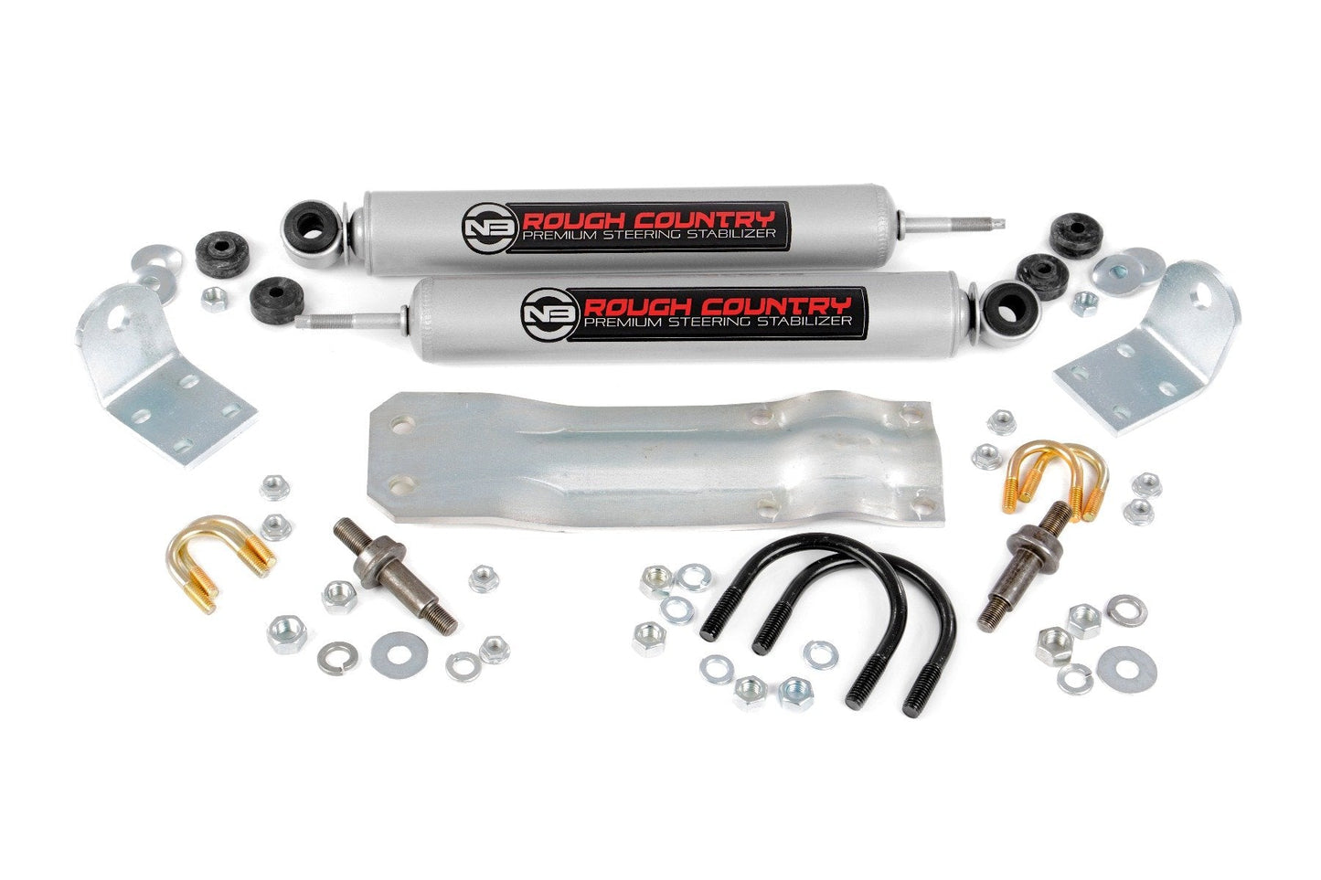 Rough Country 8732130 N3 Steering Stabilizer | Dual | 2-8 Inch Lift | Dodge 1500 4WD (1994-1999)