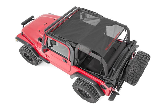 Rough Country 85106 Mesh Bikini Top Plus | Black | Jeep Wrangler TJ (97-06)/Wrangler YJ (92-95)