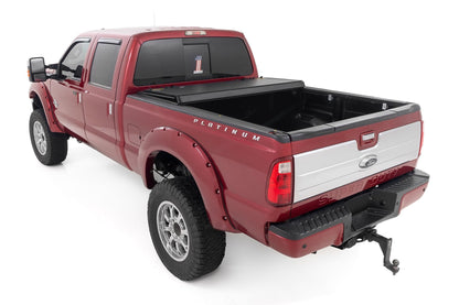 Rough Country 49214651 Hard Tri-Fold Flip Up Bed Cover | 6'10" Bed | Ford F-250/F-350 Super Duty (99-16)