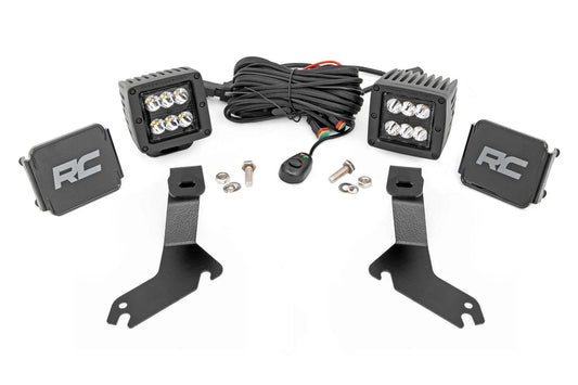 Rough Country 82282 LED Light Kit | Ditch Mount | 2" Black Pair | Spot | Chevy Silverado 1500 (99-06)/Tahoe (00-06)