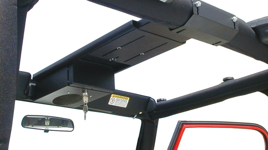 Overhead Console - '66-77 Bronco / '61-80 Scout / '76-83 CJ5 / '76-86 CJ7 / '81-85 Scrambler CJ8 / '87-95 Wrangler YJ / '97-06 Wrangler TJ / '86-95 Samurai / '64-84 Land Cruiser; w/ Full Roll Cage (Black)