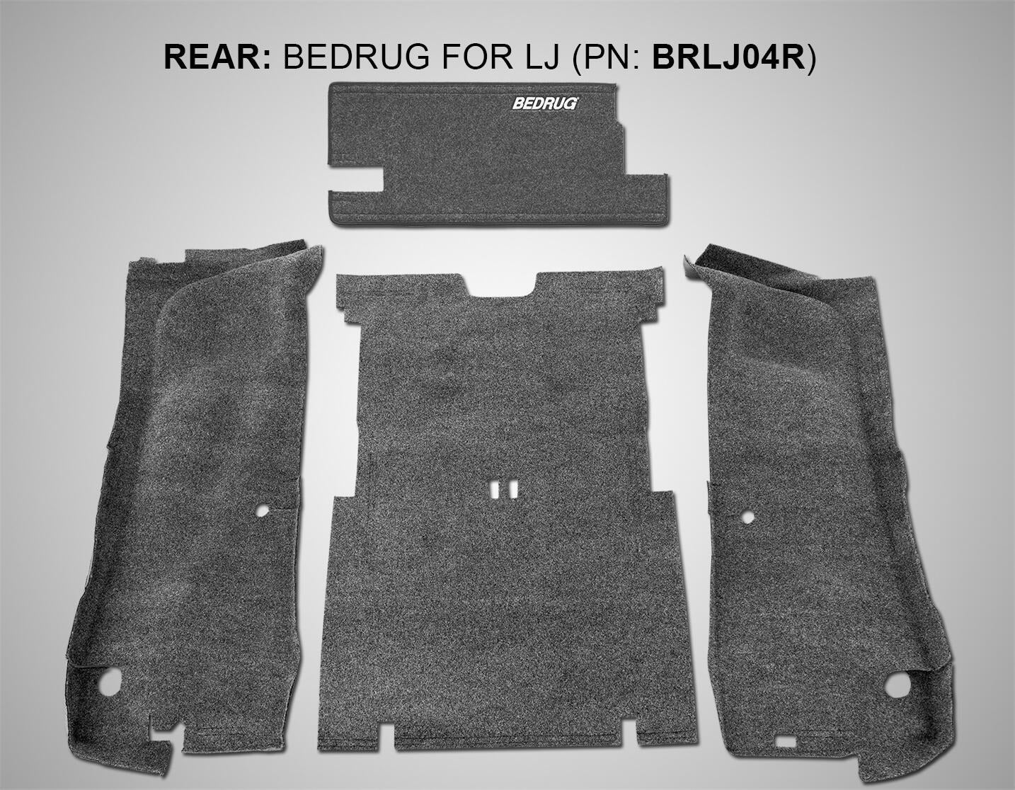 BedRug BRLJ04R JEEP BEDRUG 03-06 JEEP LJ UNLTD REAR 4PC CARGO KIT (INC TLGTE & TUB LINER)