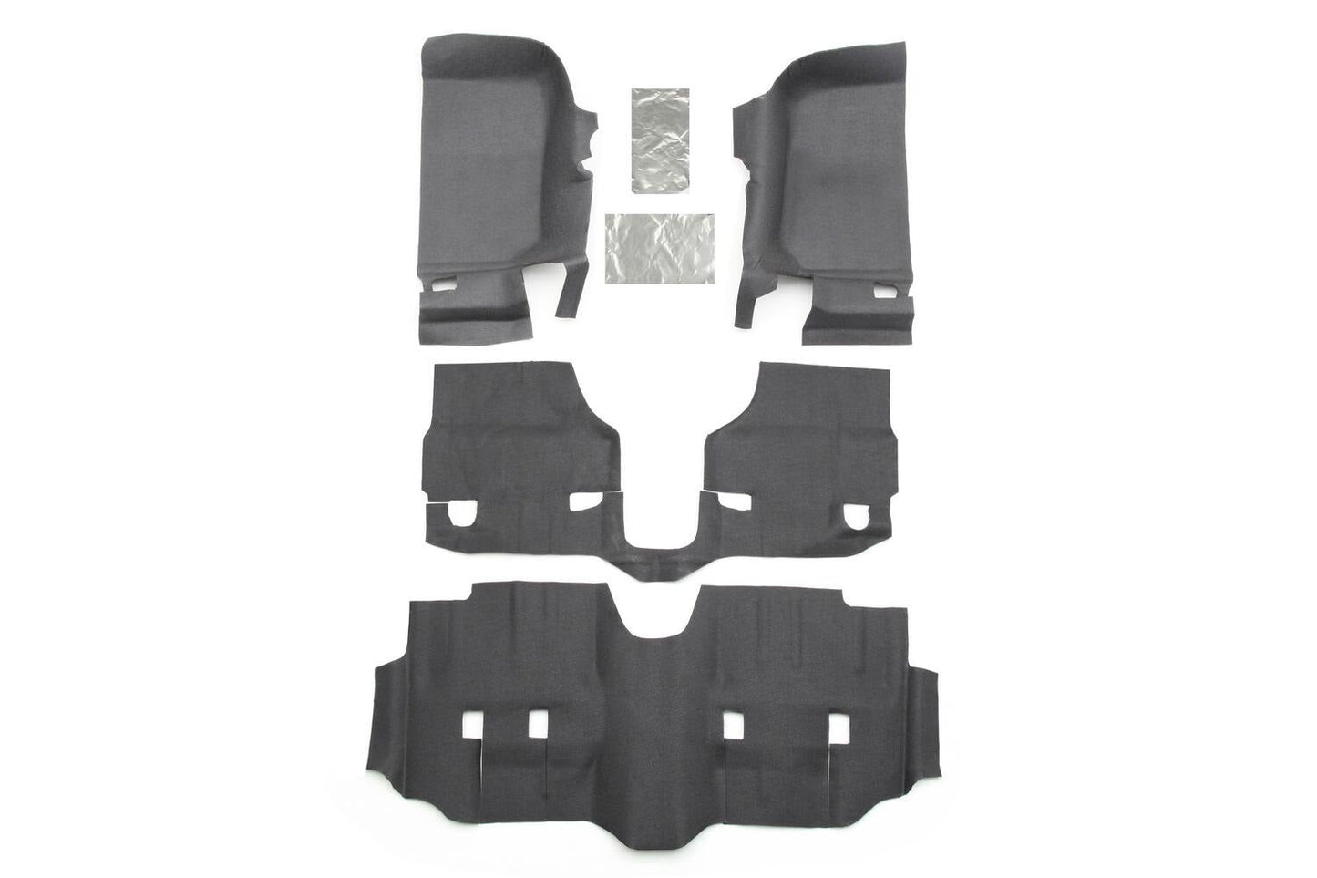 BedRug BTJK07F4 JEEP BEDTRED 07-18 JEEP JK UNLTD 4DR FRONT 4PC FLOOR KIT (INC HEAT SHIELDS)
