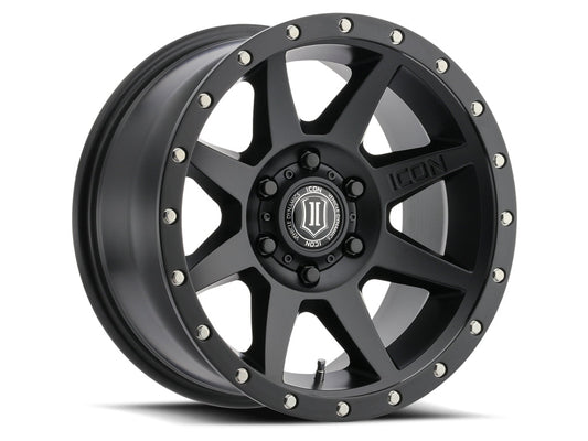 ICON Alloys 1817858447SB ICON ALLOYS REBOUND SAT BLK - 17 X 8.5 / 6 X 5.5 / 0MM / 4.75" BS