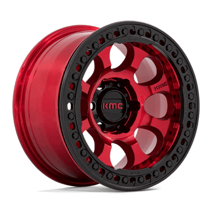 KMC RIOT BL 17X9 6X5.5 RD-BLK-RG -38