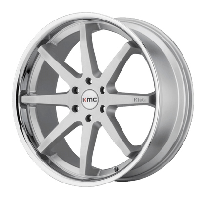 KMC KM715 20X9 5X120 BRUSH SLV CHR LIP 30MM