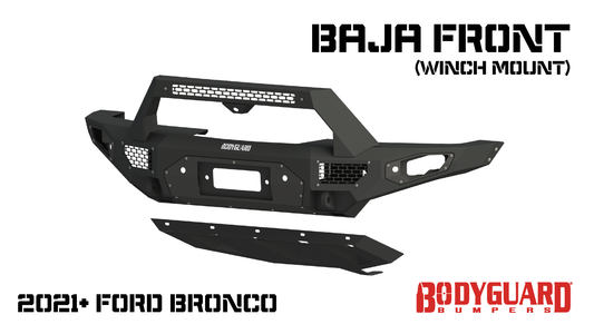 Bodyguard Bumpers Freedom Series Baja (Winch Mount) - Textured Black Front Bumper - LBF21MYTNB-R