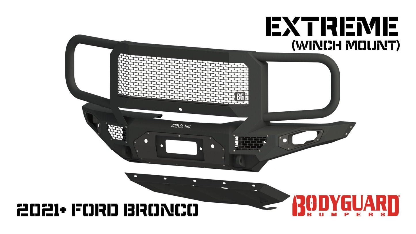 Bodyguard Bumpers Freedom Series Extreme (Winch Mount) - Textured Black Front Bumper - LEF21MYTNH