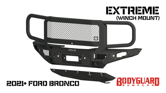 Bodyguard Bumpers Freedom Series Extreme (Winch Mount) - Textured Black Front Bumper - LEF21MYTNH-R