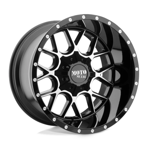 Moto Metal MO986 20X12 5X5.0/5.5 G-BLK MACH -44MM