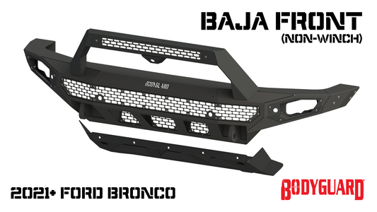Bodyguard Bumpers Freedom Series Baja (Non-Winch) - Bare Metal Front Bumper - NBF21MYBNB